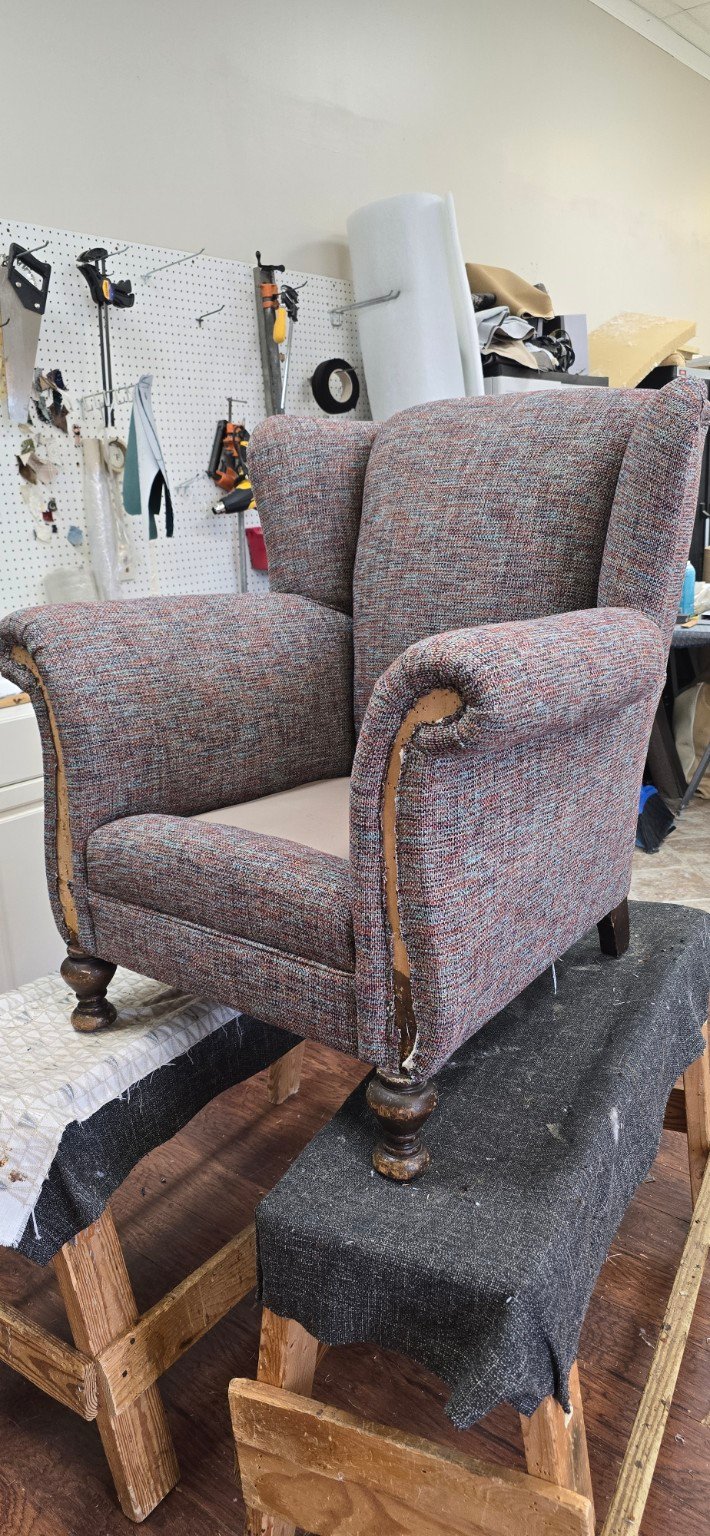 Restored upholstered furniture by Bello Upholstery Designs Inc.